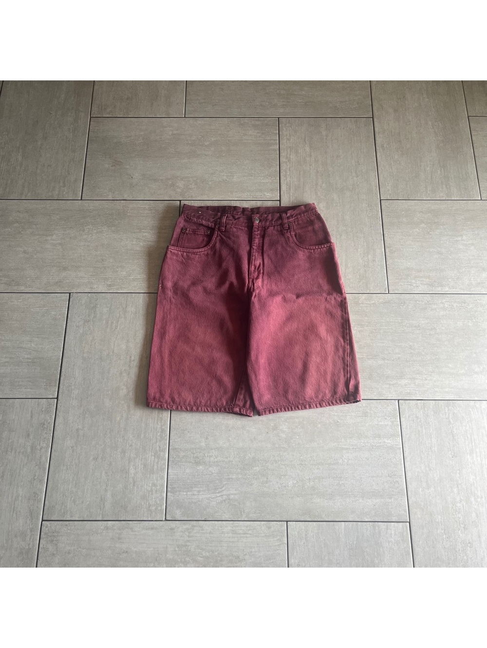 Cotton Burgundy Denim Shorts Size Small Casual Fit